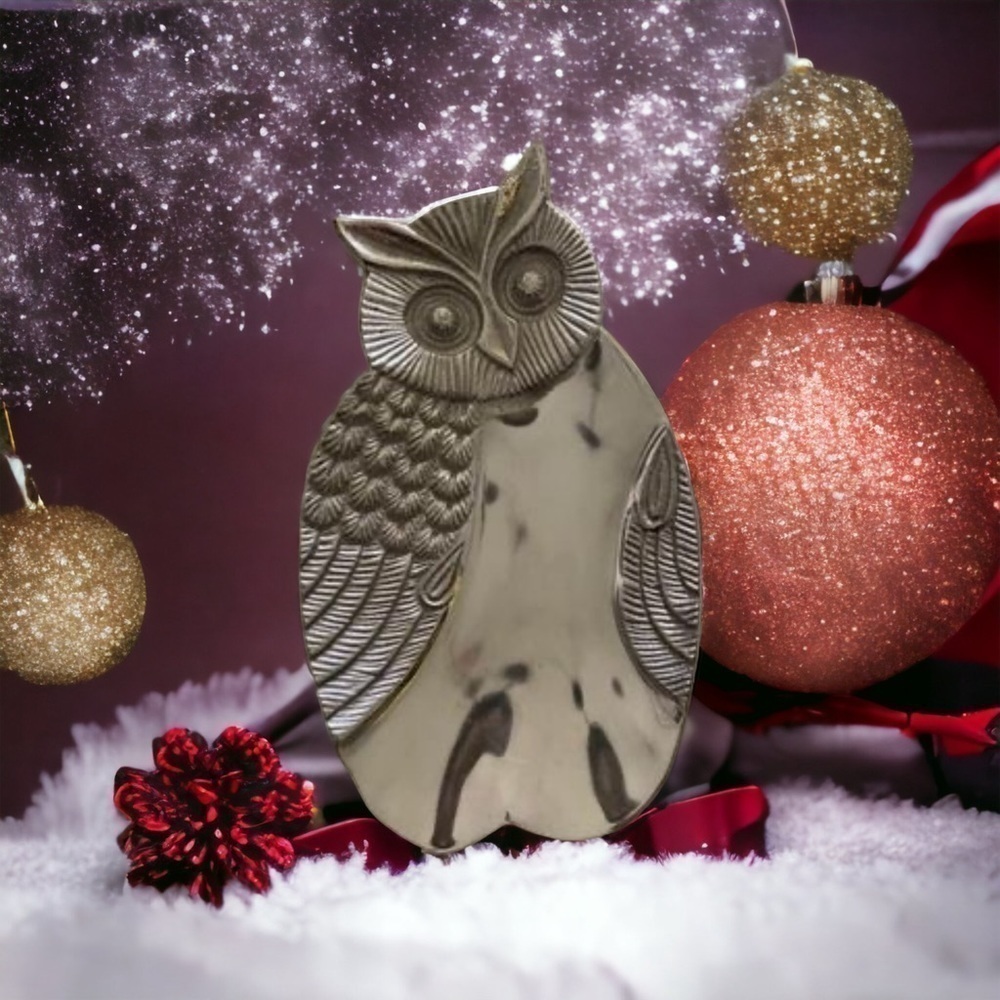 NEW~SILVER PLATED OWL~FRUIT/VEGGIES/CHIPS TRAY~KCC